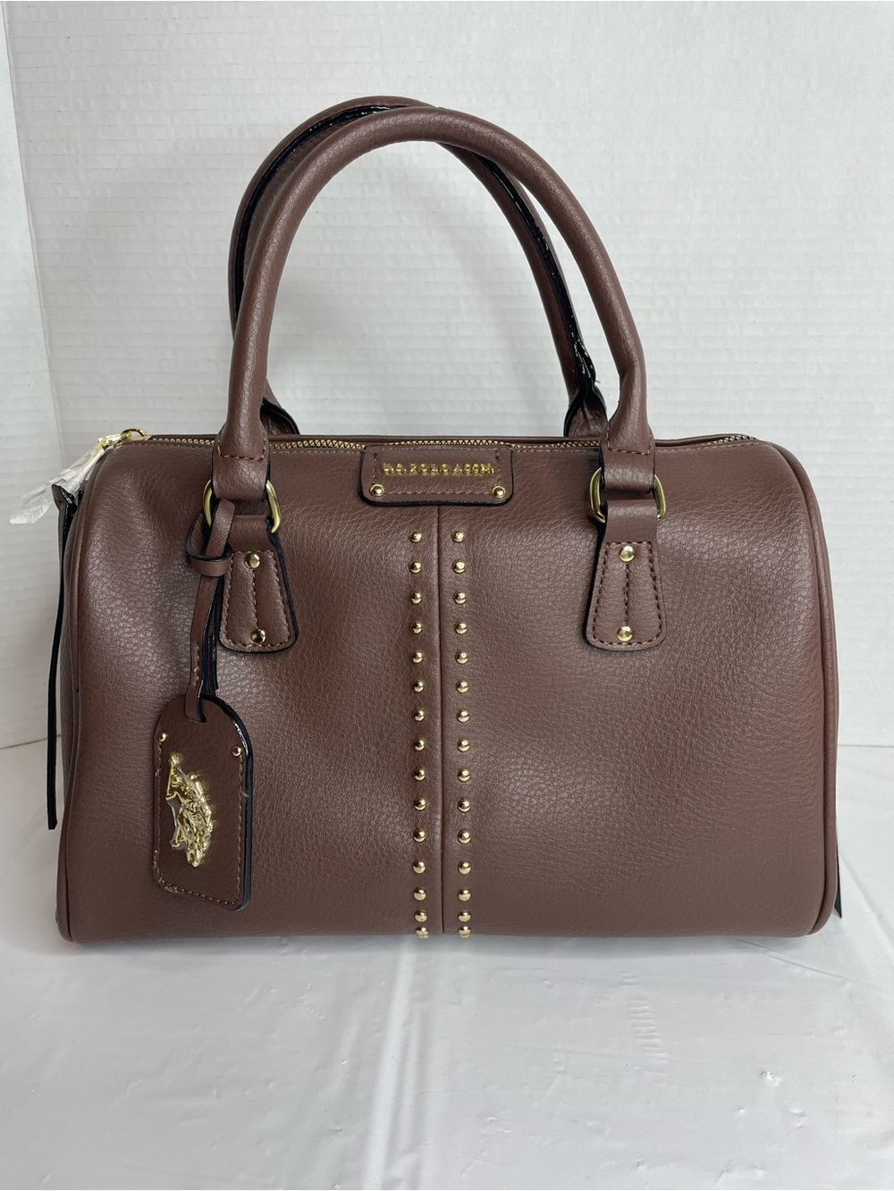 U.S. Polo Assn.  Brown Satchel with Gold Studs